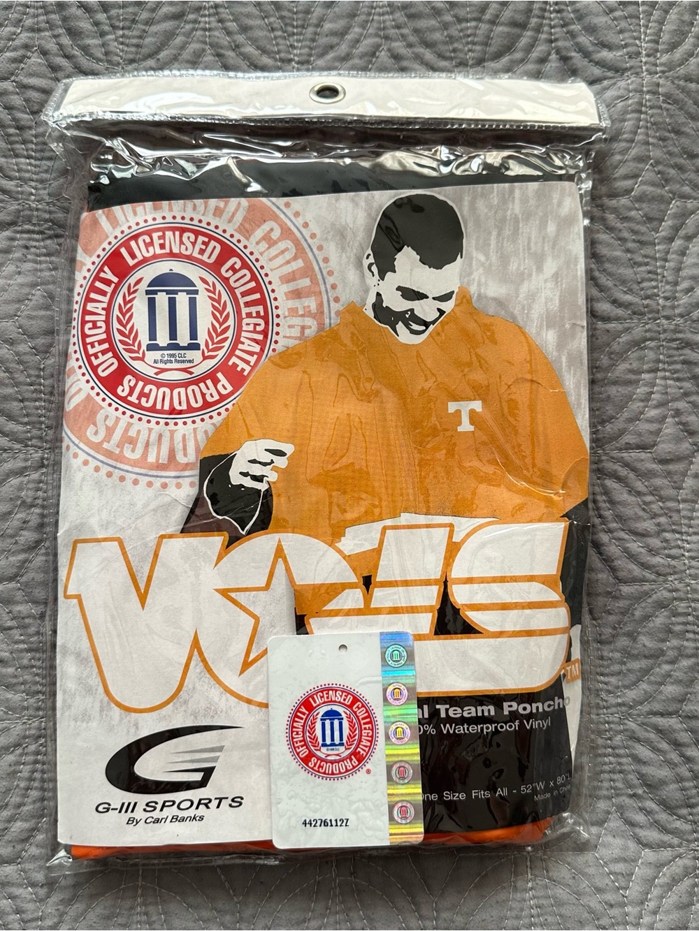 NWT Vintage Orange Tennessee Volunteers Rain Poncho